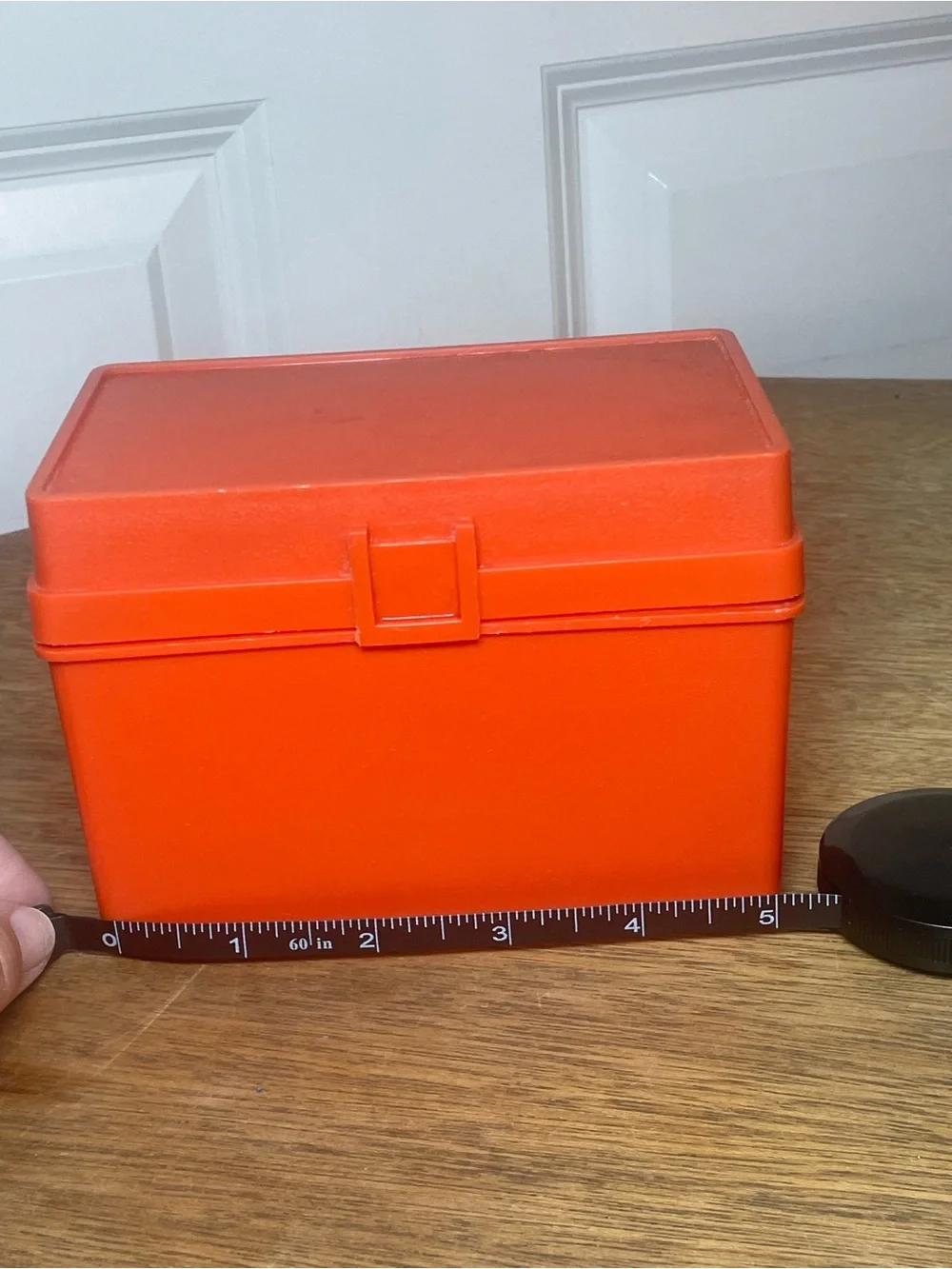 Vintage Orange Recipe Card Box – Retro Kitchen Organizer